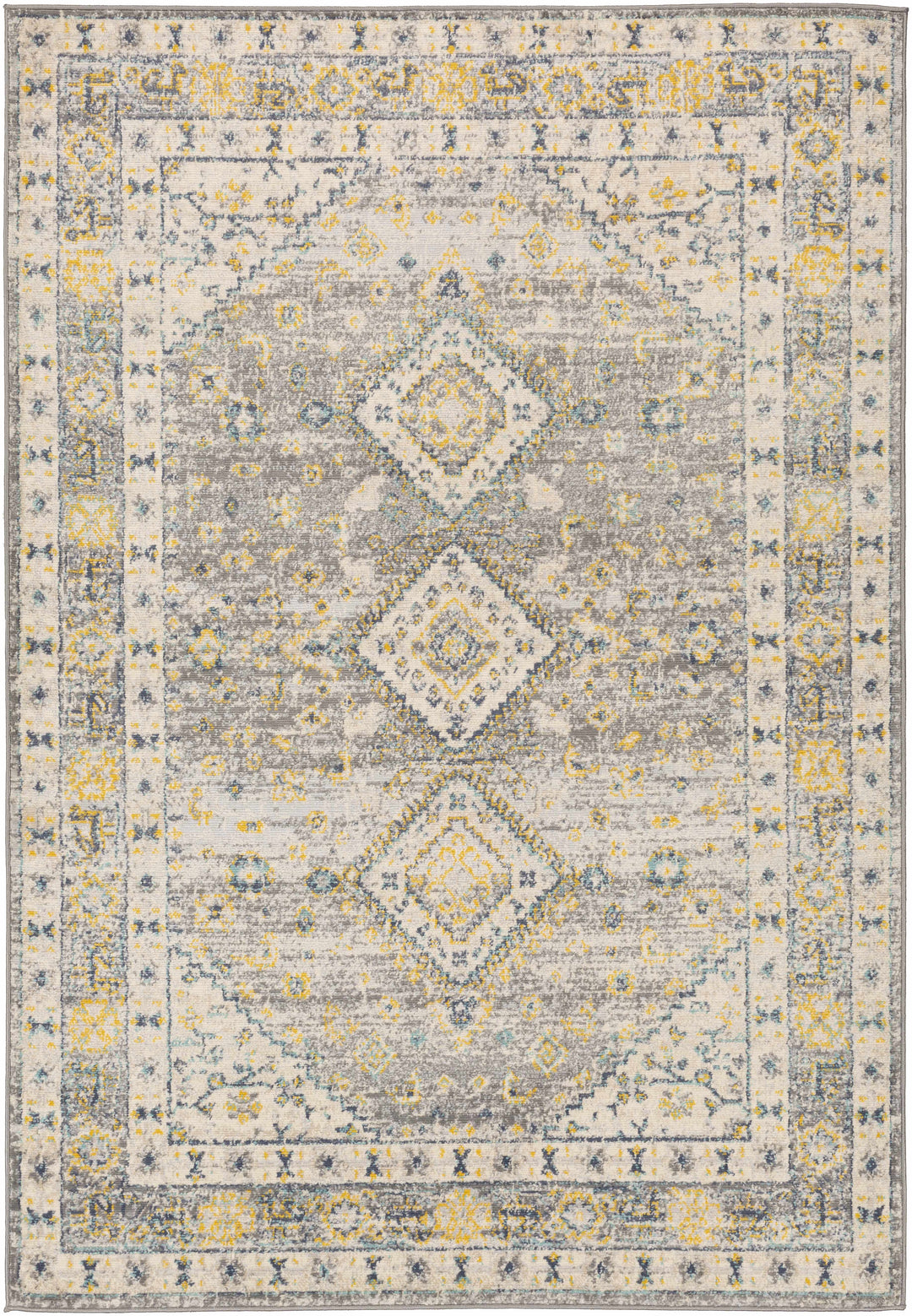 Varnville Traditional Style Gray And Beige Area Rug