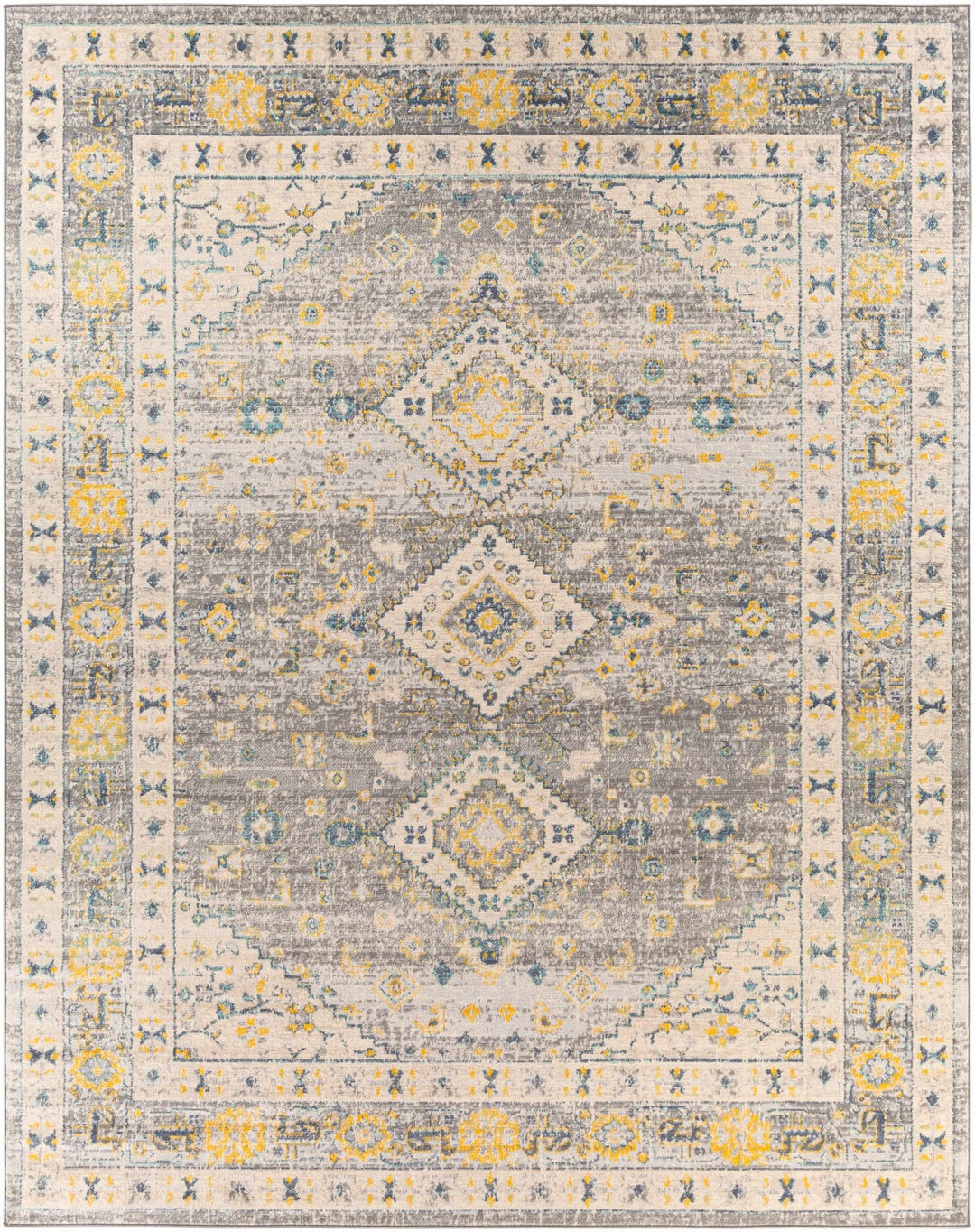 Varnville Traditional Style Gray And Beige Area Rug - The Rug Decor