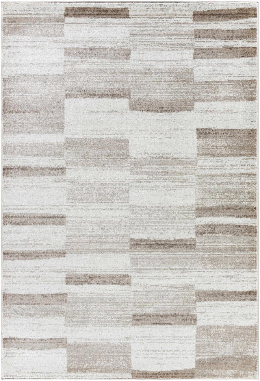 Vasso Contemporary Style Ivory And Brown Area Rug - The Rug Decor