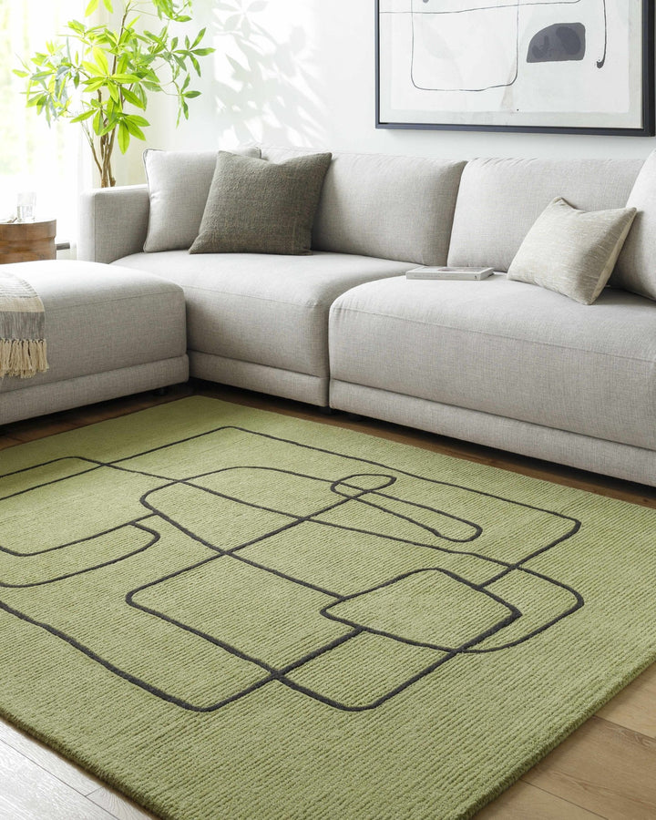 Vatsa Contemporary Green Area Rug - The Rug Decor