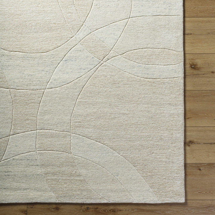 Ville Modern Geometrical Beige Hand Tufted Wool Rug