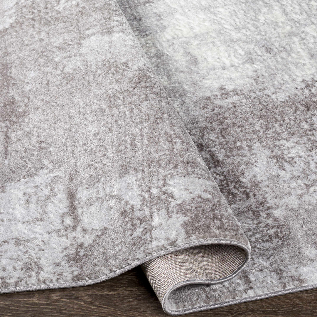Victorias Silver Modern Abstract Design Area Rug