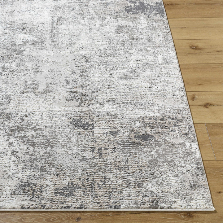 Velez Modern Abstract Charcoal And Ivory Washable Rug - The Rug Decor