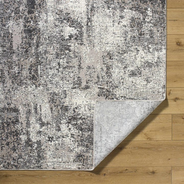 Velez Modern Abstract Charcoal And Ivory Washable Rug - The Rug Decor