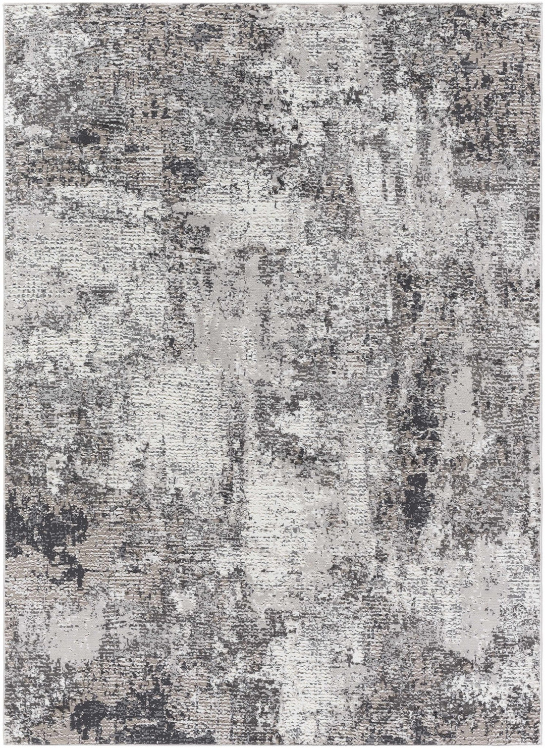Velez Modern Abstract Charcoal And Ivory Washable Rug - The Rug Decor