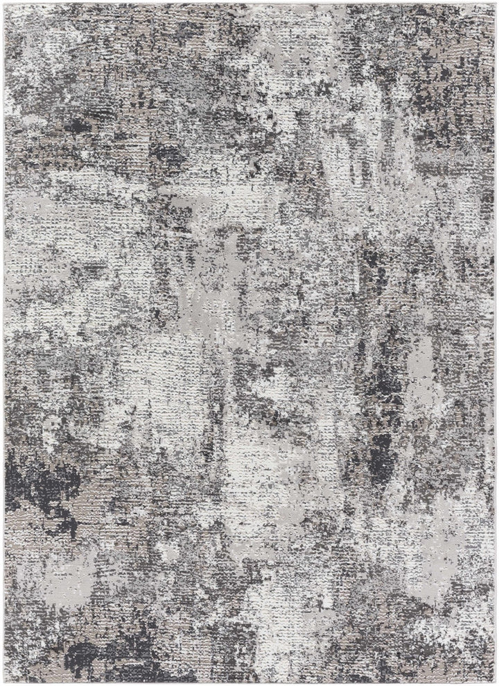 Velez Modern Abstract Charcoal And Ivory Washable Rug - The Rug Decor