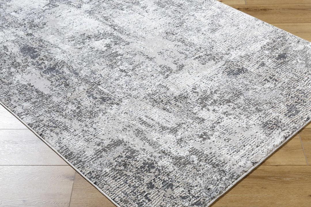 Velez Modern Abstract Charcoal And Ivory Washable Rug - The Rug Decor