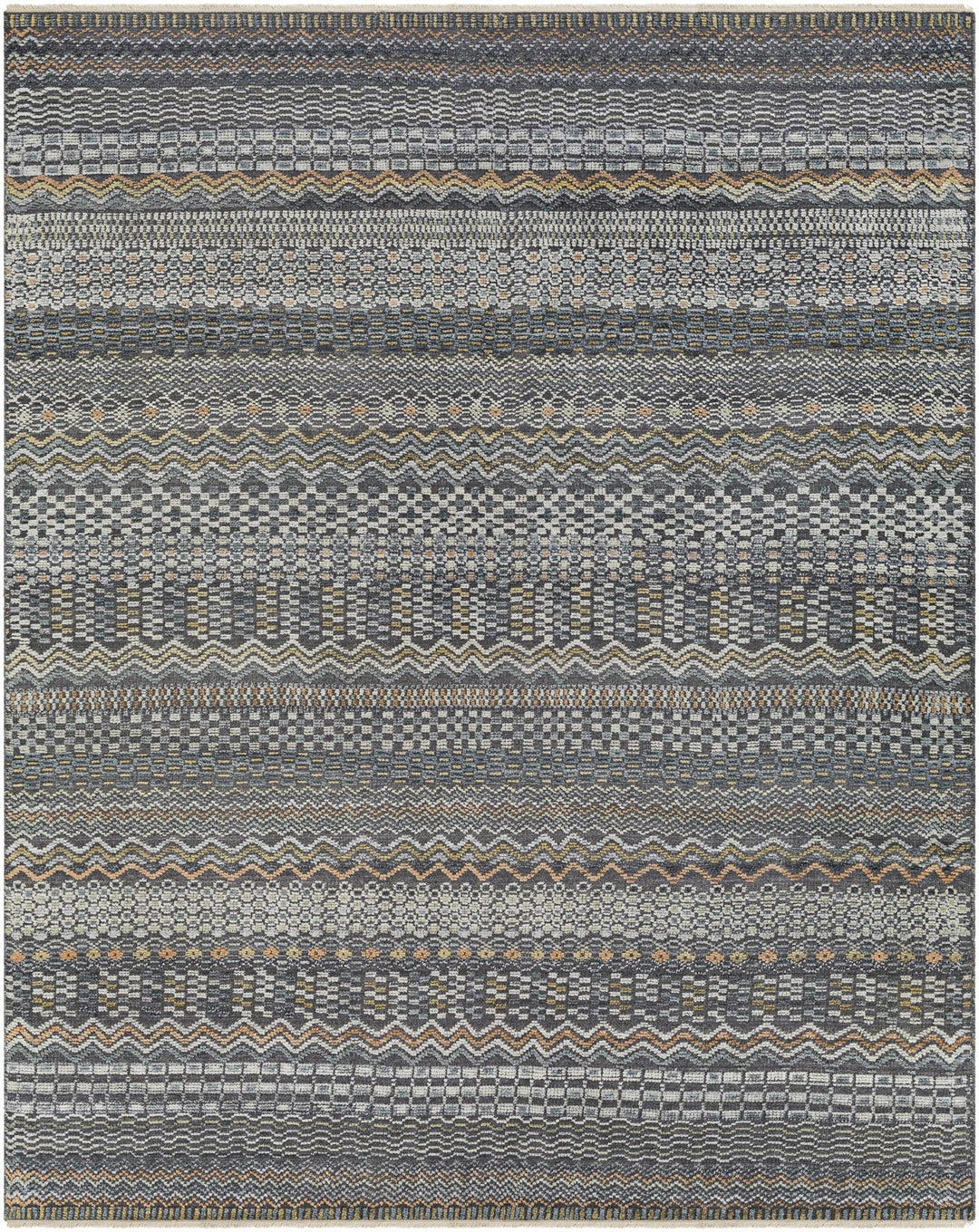 Verdigris Gray Modern Style Hand Knotted Wool Area Rug - The Rug Decor