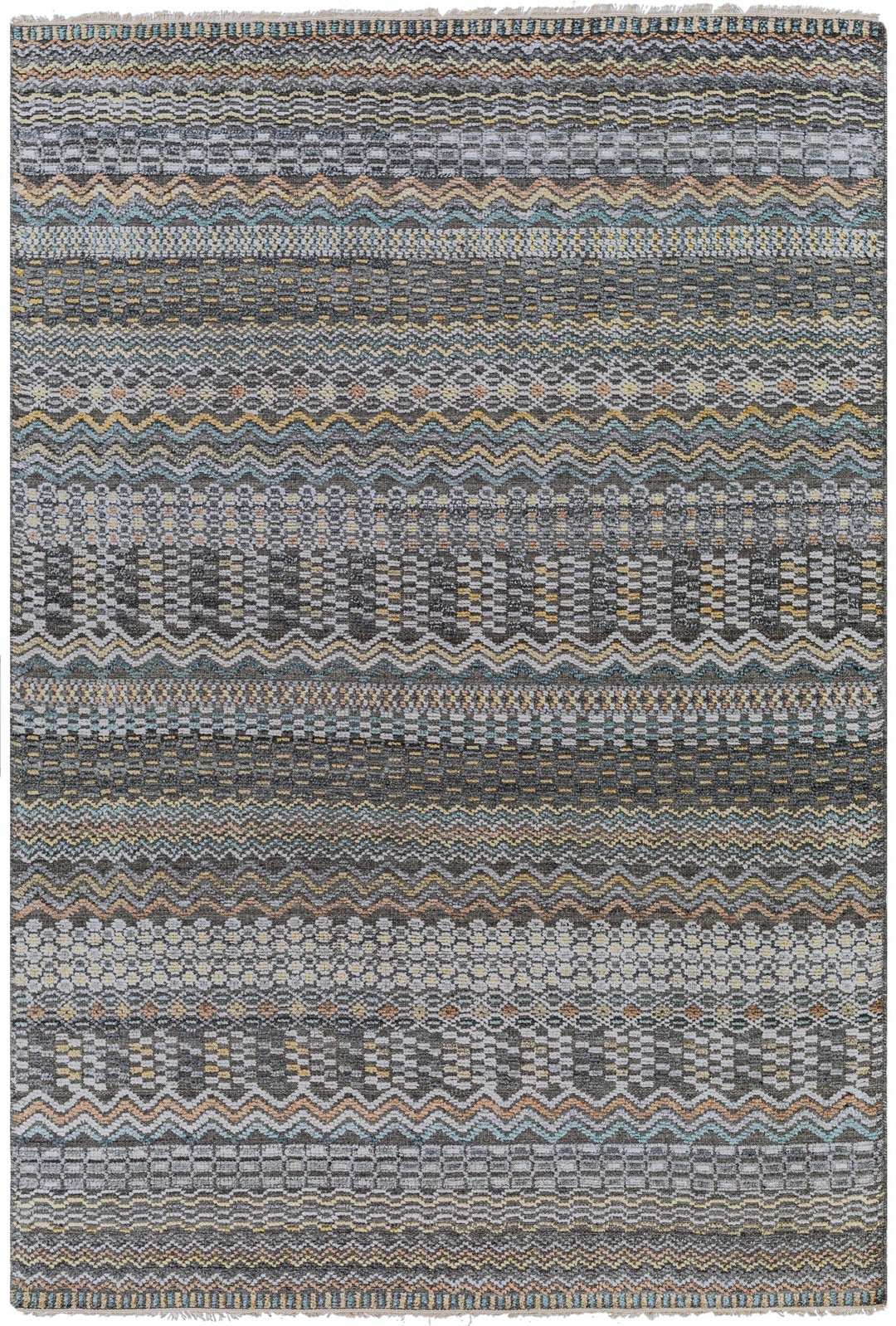 Verdigris Gray Modern Style Hand Knotted Wool Area Rug - The Rug Decor