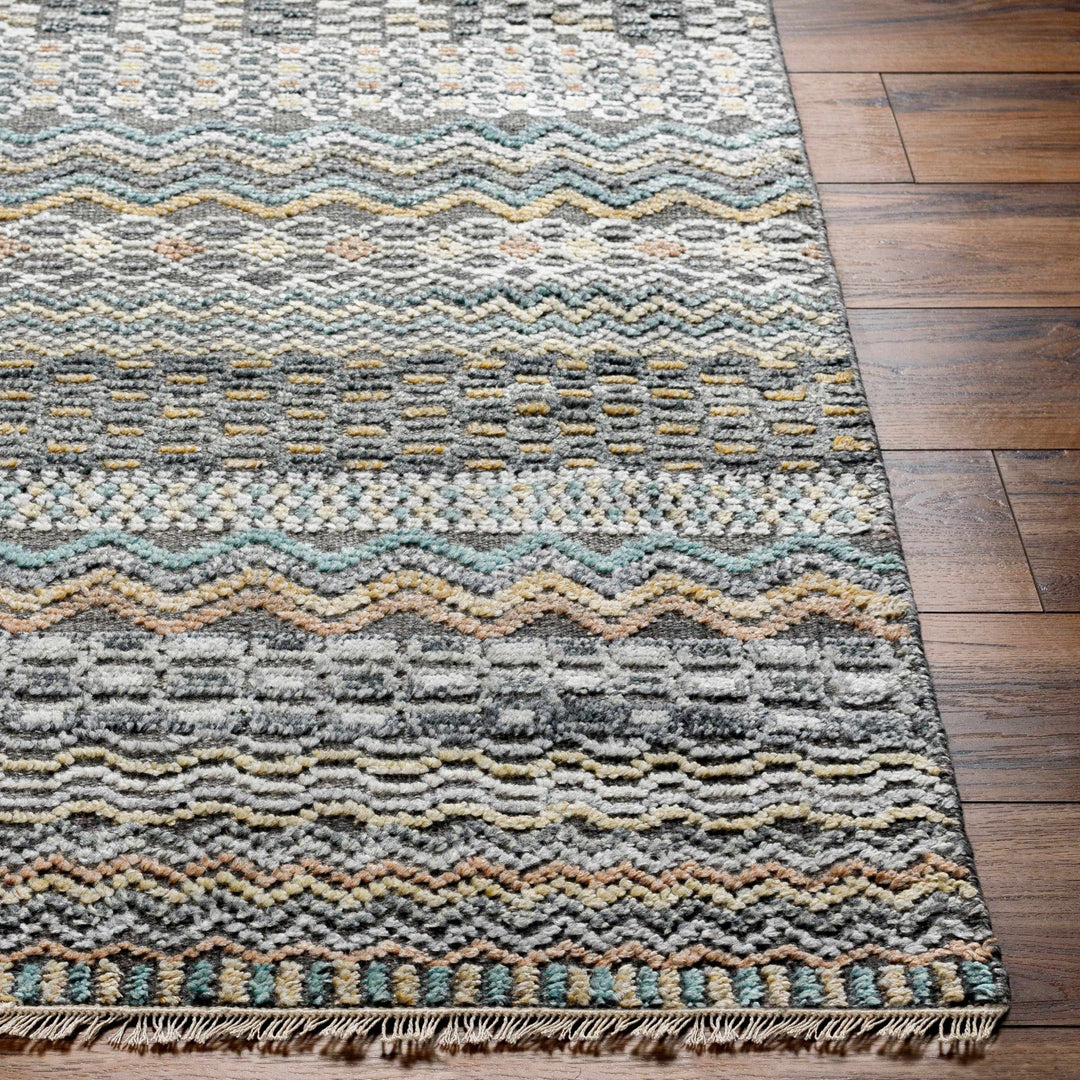 Verdigris Gray Modern Style Hand Knotted Wool Area Rug - The Rug Decor