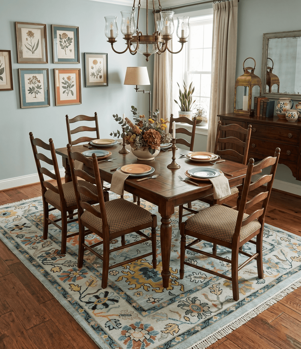 Vibrant Colorful Aqua, Ivory, Gold and Rust Hand Knotted Traditional Oushak Multi Size wool Area Rug - The Rug Decor