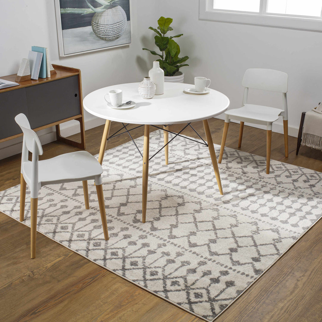 Vicksburg Modern Style Ivory And Gray Area Rug