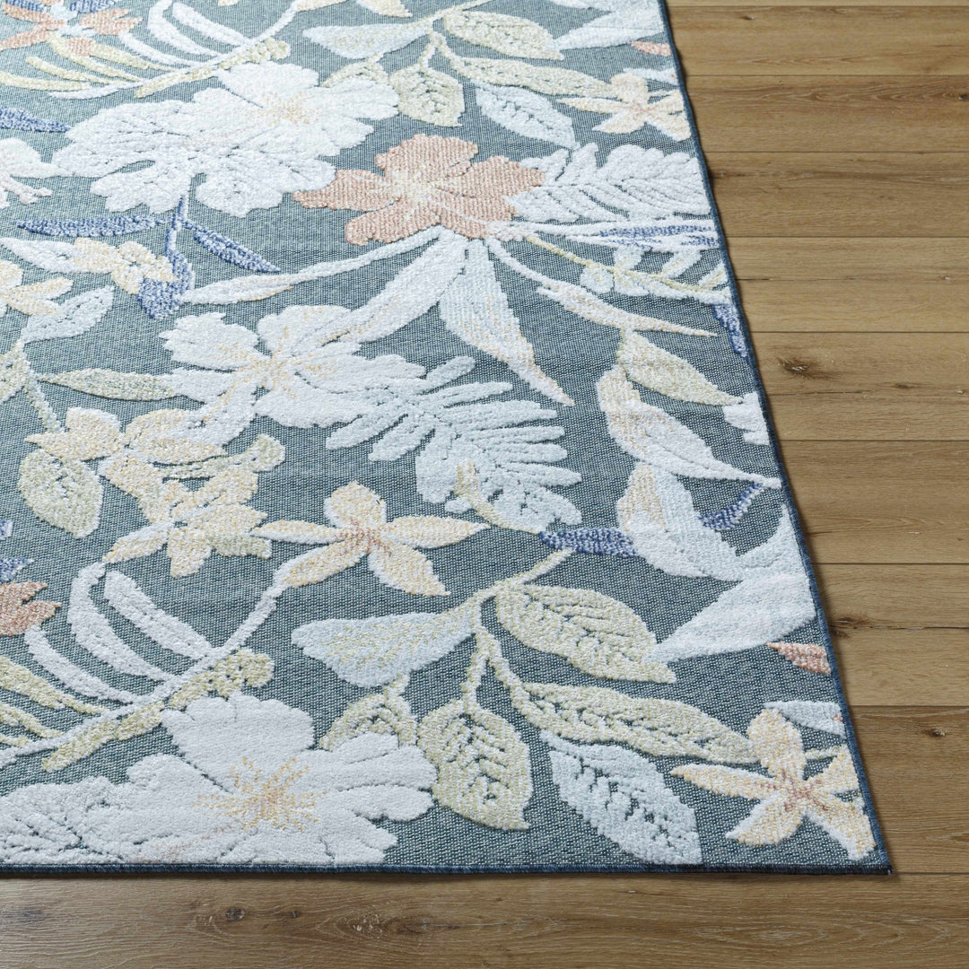 Vicky Modern Floral Design Gray And Ivory Area Rug - The Rug Decor