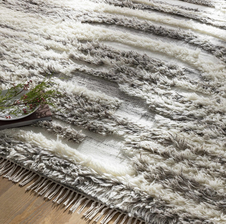 Vida Modern Style Gray And Ivory Hand Woven Area Rug - The Rug Decor