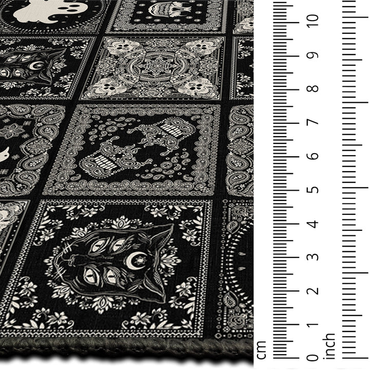 Vienne Halloween Black Machine Washable Cotton Rug - The Rug Decor