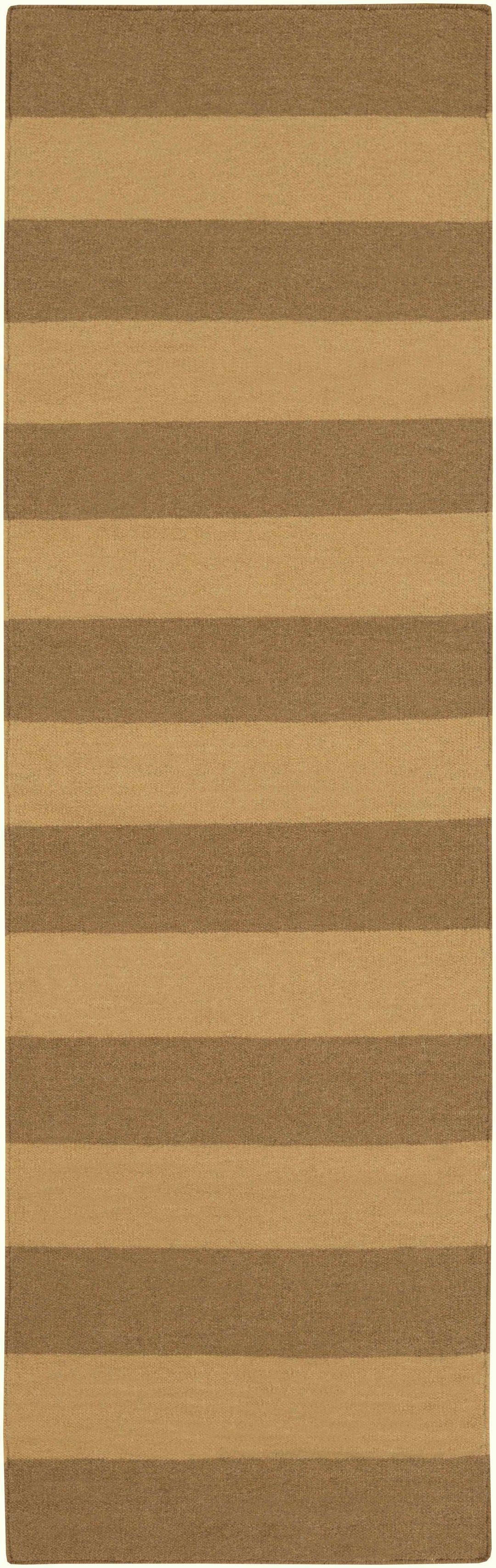 Vieques Modern Stripes Design Brown Hand Woven Area Rug