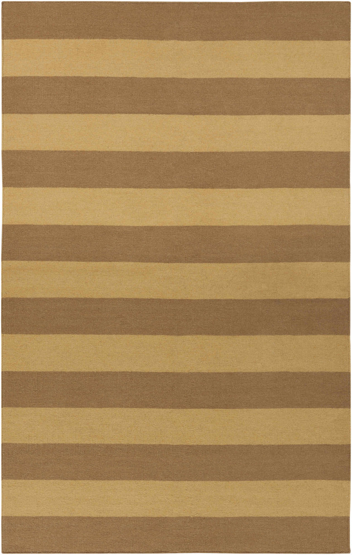 Vieques Modern Stripes Design Brown Hand Woven Area Rug