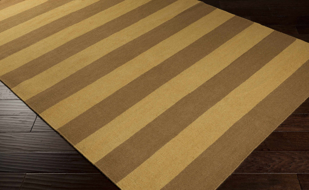Vieques Modern Stripes Design Brown Hand Woven Area Rug