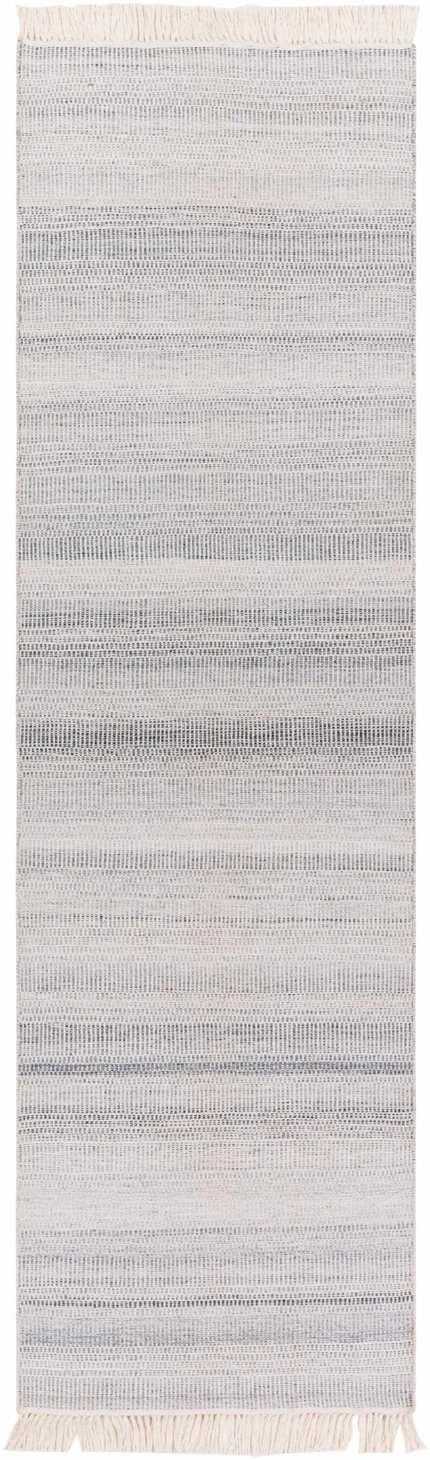 Villasis Modern Stripe Pattern Silver And Gray Hand Woven Rug - The Rug Decor