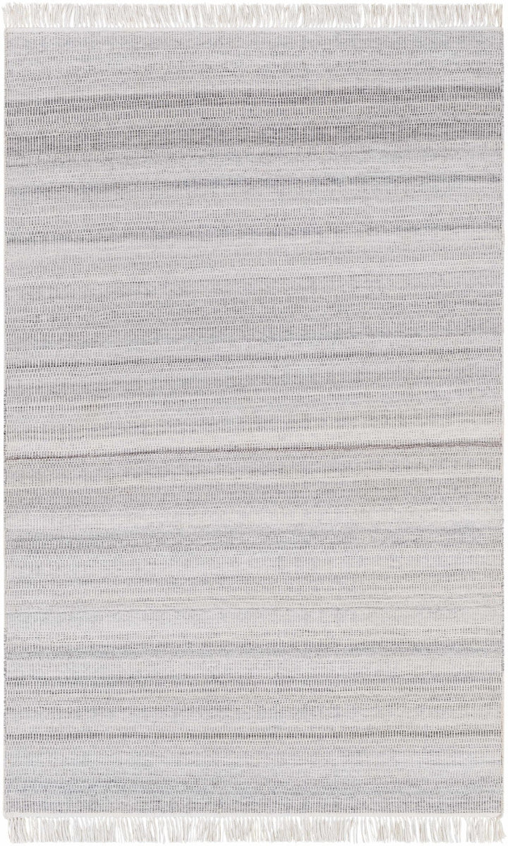 Villasis Modern Stripe Pattern Silver And Gray Hand Woven Rug - The Rug Decor