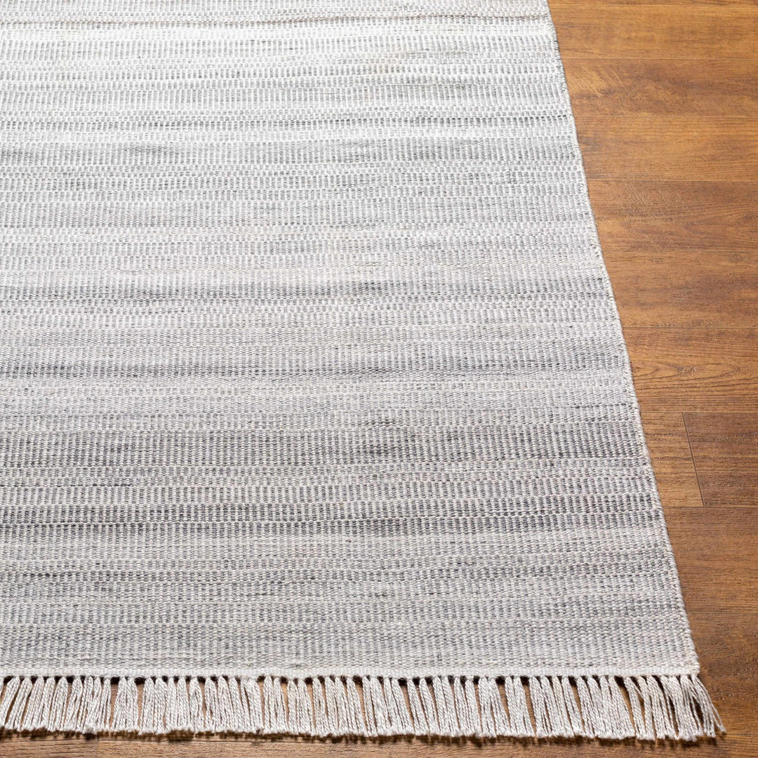 Villasis Modern Stripe Pattern Silver And Gray Hand Woven Rug - The Rug Decor