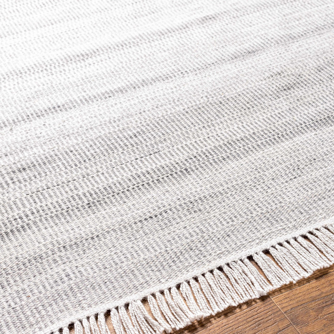 Villasis Modern Stripe Pattern Silver And Gray Hand Woven Rug - The Rug Decor