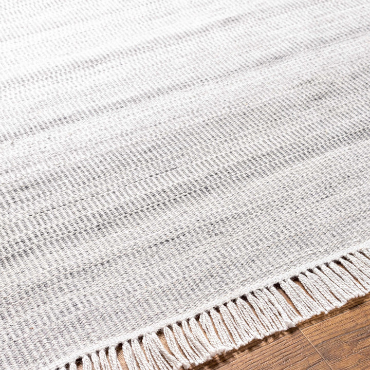 Villasis Modern Stripe Pattern Silver And Gray Hand Woven Rug - The Rug Decor