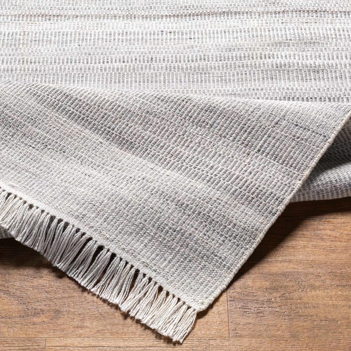 Villasis Modern Stripe Pattern Silver And Gray Hand Woven Rug - The Rug Decor