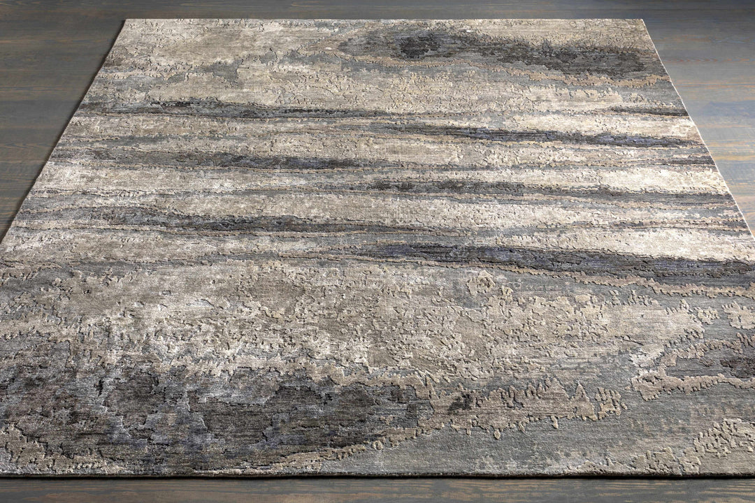 Vincentown Modern Abstract Design Gray And Brown Area Rug