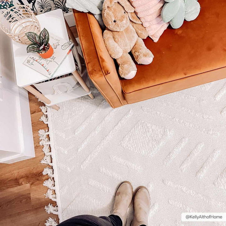 Vineyards Ivory Contemporary Geometrical Area Rug - The Rug Decor