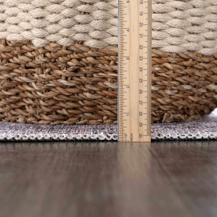 Vintage Antique Design Charcoal, Silver and Beige washable rug - The Rug Decor