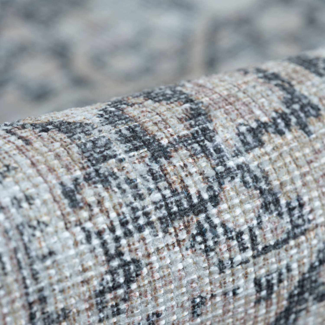 Vintage Antique Design Charcoal, Silver and Beige washable rug - The Rug Decor