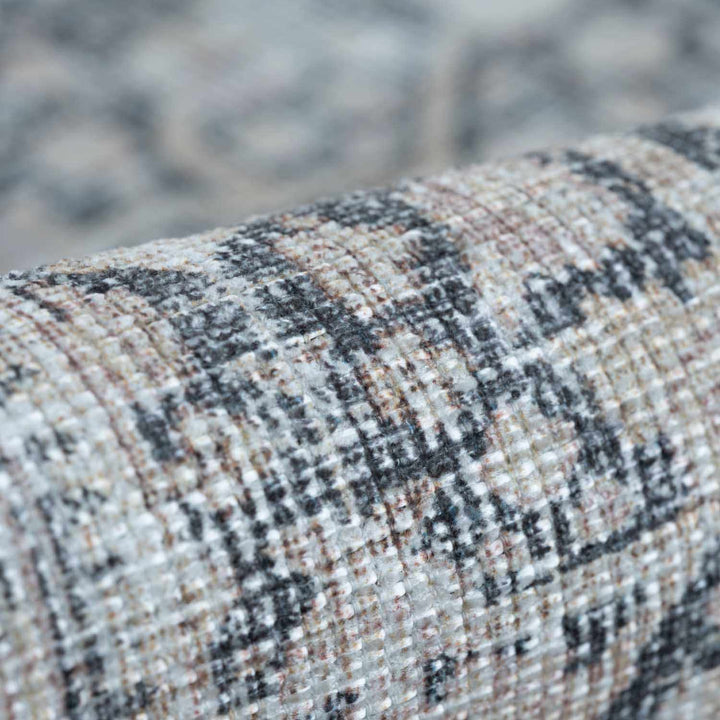 Vintage Antique Design Charcoal, Silver and Beige washable rug - The Rug Decor