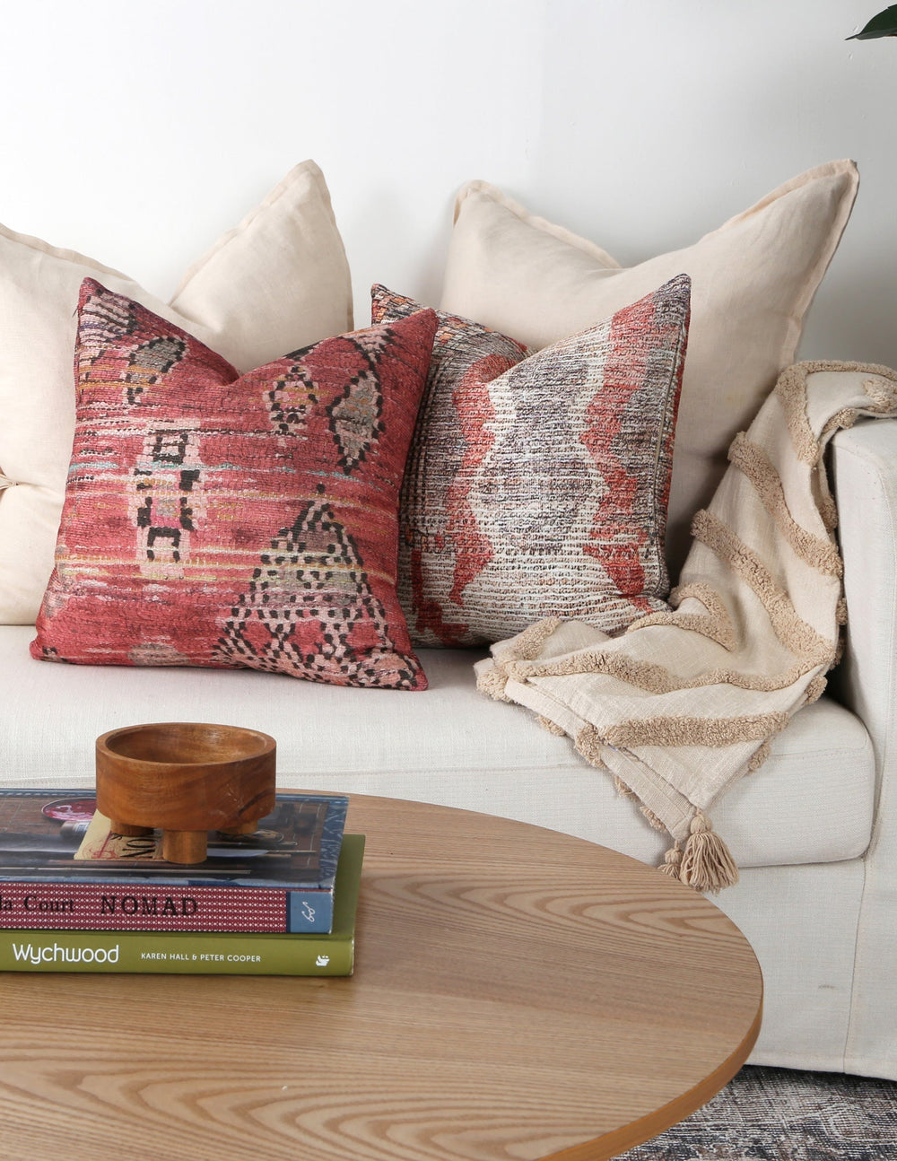 Vintage Chaima Modern in Red Pillow - The Rug Decor
