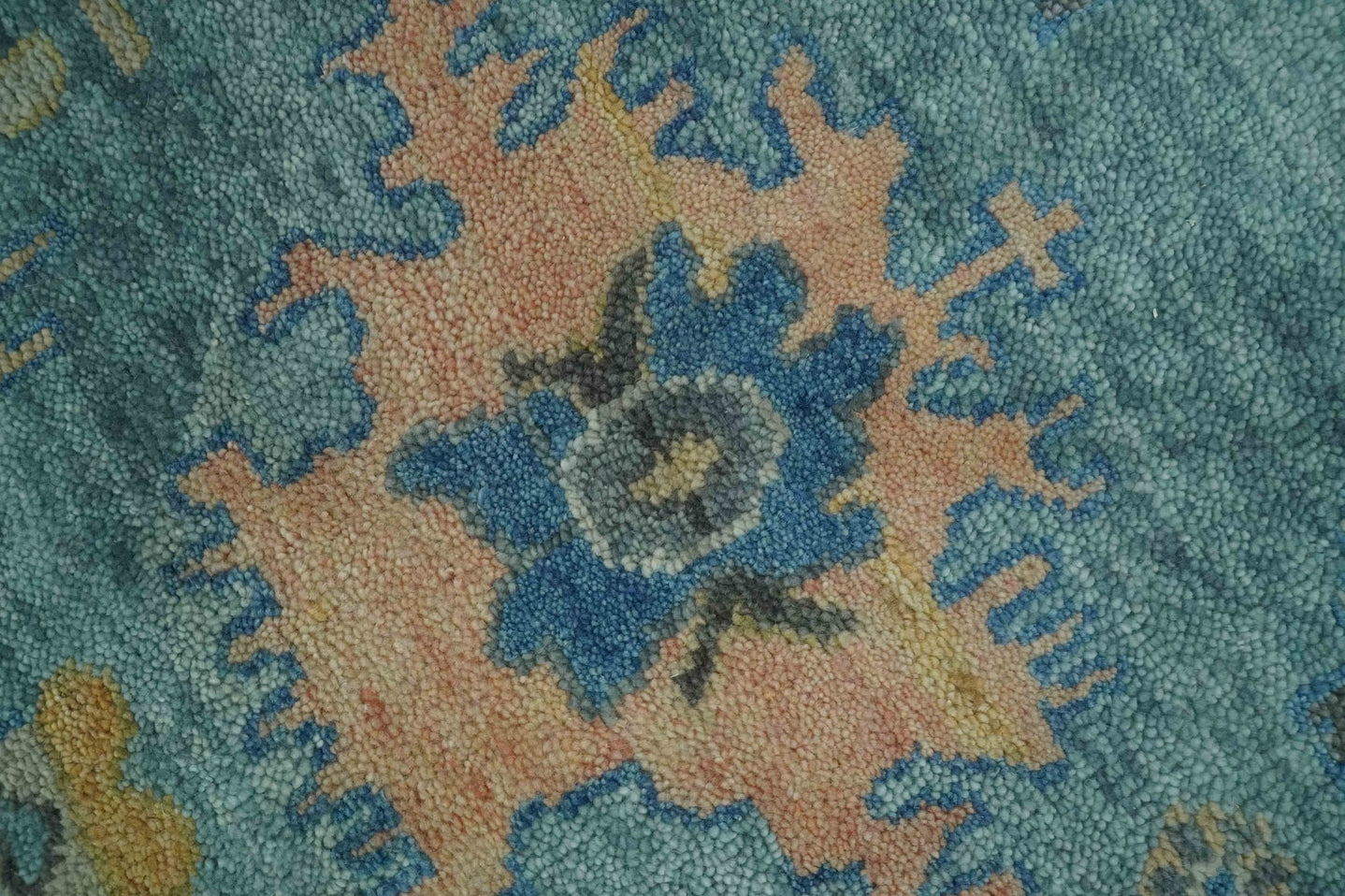 Vintage Style Blue, Beige and silver Hand Knotted Traditional Oushak wool area Rug - The Rug Decor