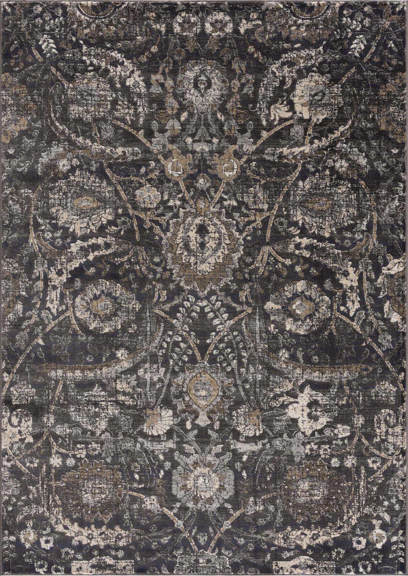Vintage Style charcoal, Beige and Ivory Traditional oriental