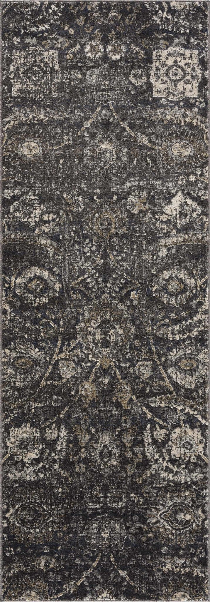 Vintage Style charcoal, Beige and Ivory Traditional oriental Oushak rug - The Rug Decor