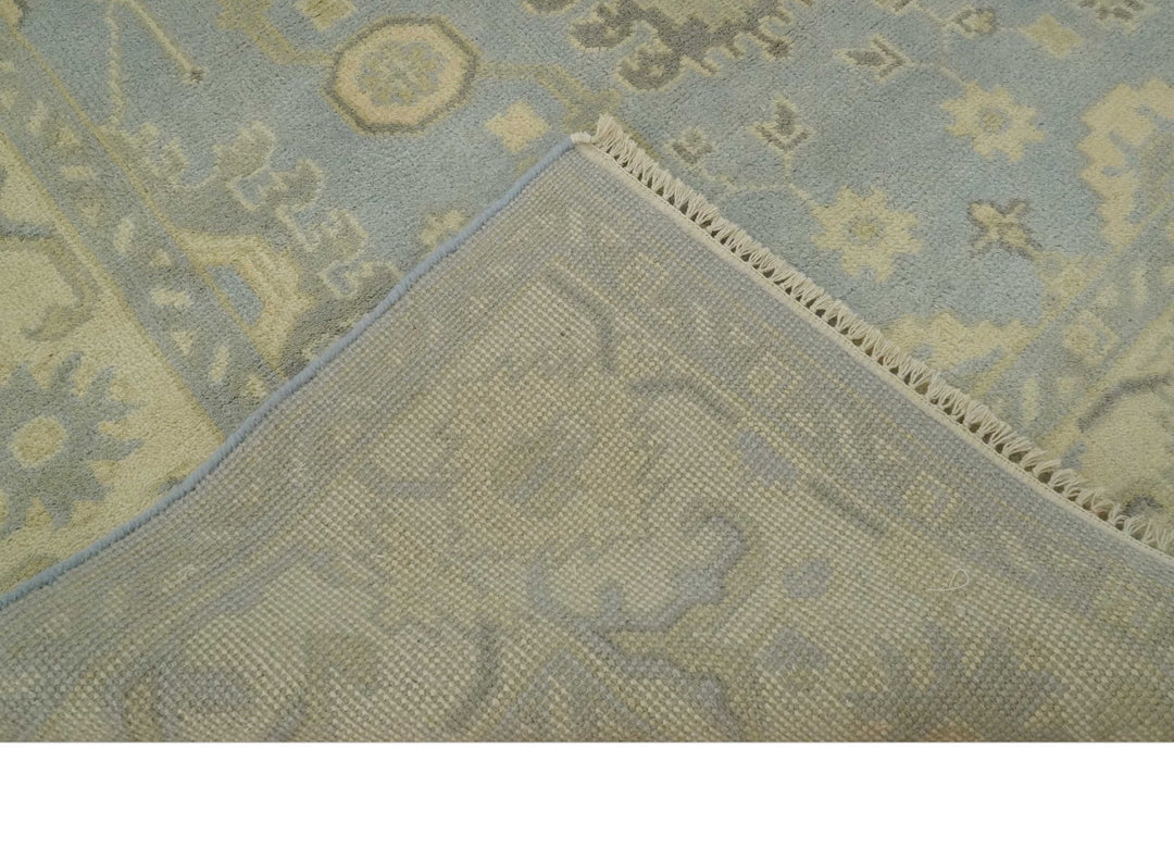 Vintage Style Hand Knotted Gray and Beige 6x9 Traditional Oriental Oushak wool rug - The Rug Decor