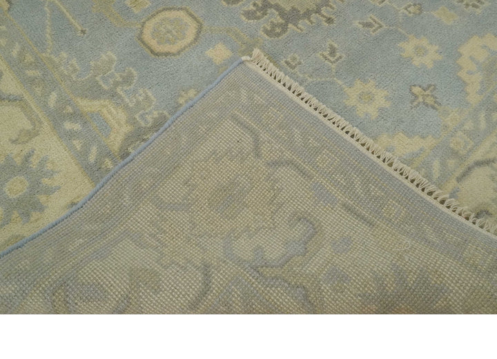 Vintage Style Hand Knotted Gray and Beige 6x9 Traditional Oriental Oushak wool rug - The Rug Decor