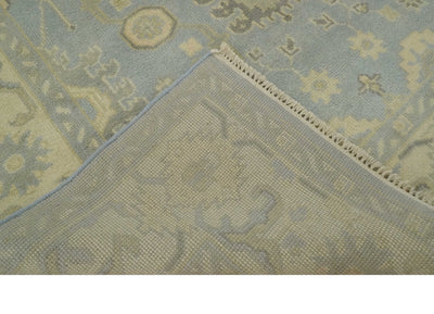 Vintage Style Hand Knotted Gray and Beige 6x9 Traditional Oriental Oushak wool rug - The Rug Decor