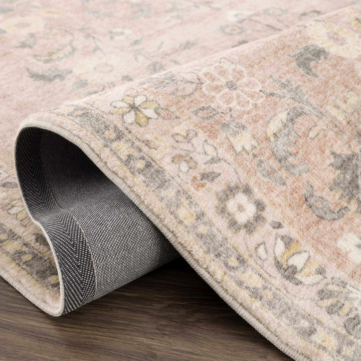 Vintage style Peach and Gray Traditional Floral area rug - The Rug Decor