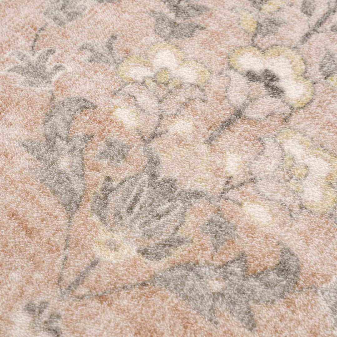 Vintage style Peach and Gray Traditional Floral area rug - The Rug Decor