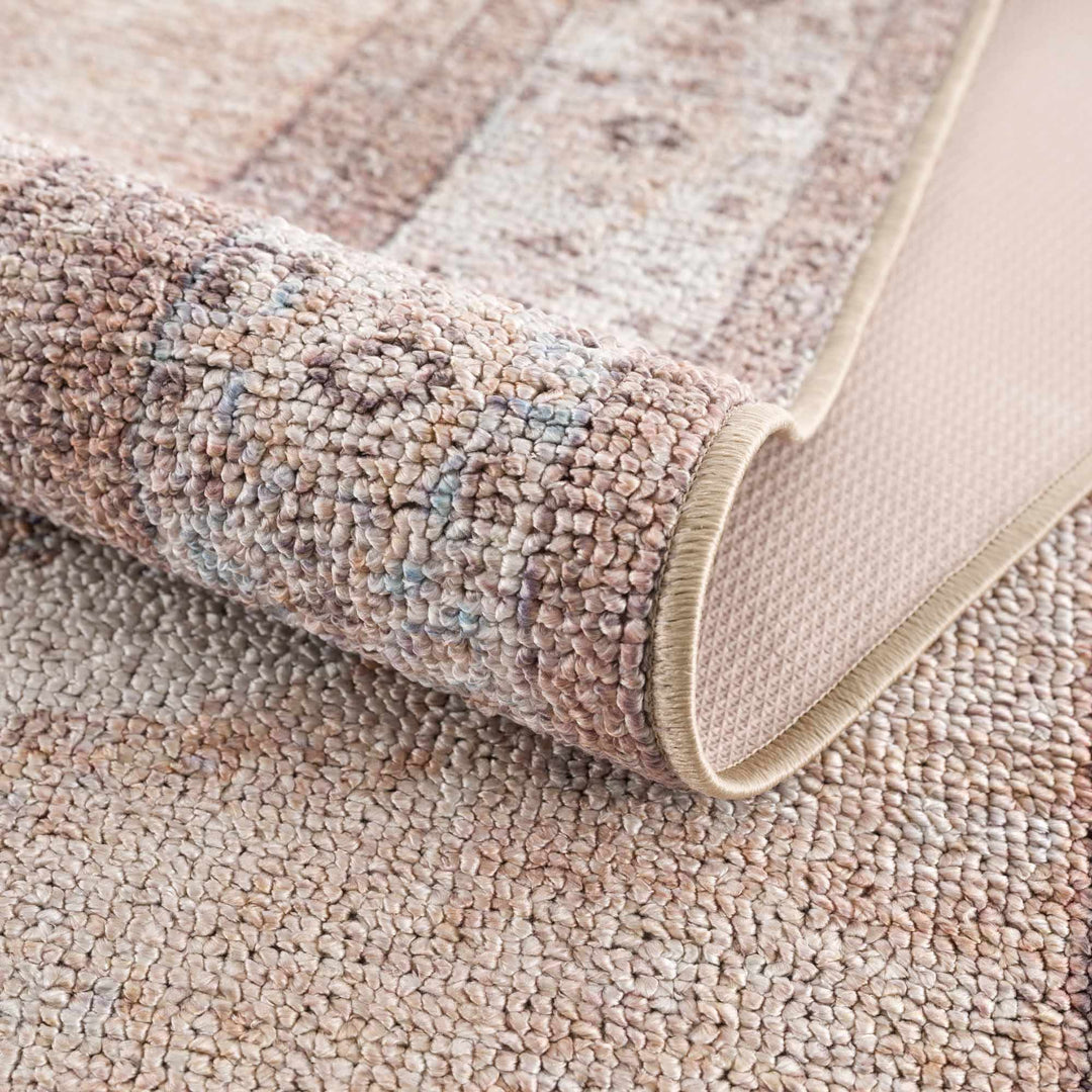 Vintage Style Peach and Ivory Traditional Design Multi size washable area rug - The Rug Decor