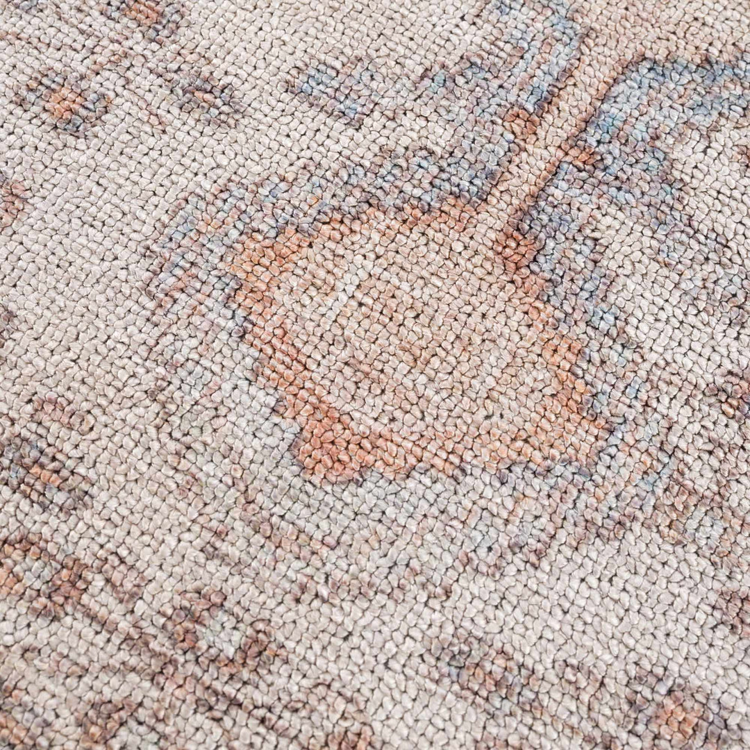 Vintage Style Peach and Ivory Traditional Design Multi size washable area rug - The Rug Decor