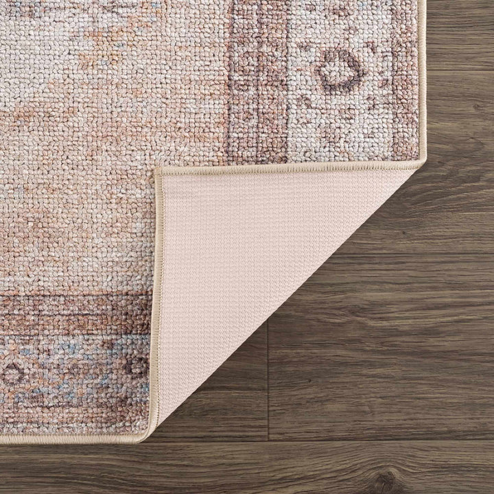 Vintage Style Peach and Ivory Traditional Design Multi size washable area rug - The Rug Decor