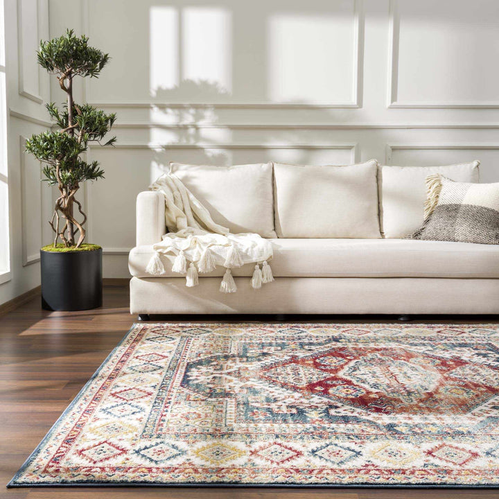 Vintage Style Rust, Charcoal and Ivory Traditional Heriz area rug - The Rug Decor