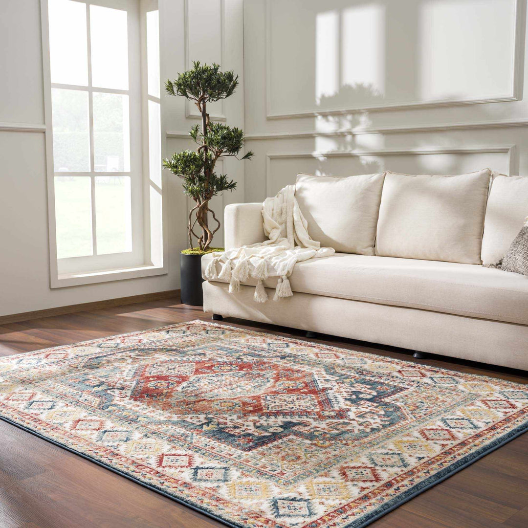 Vintage Style Rust, Charcoal and Ivory Traditional Heriz area rug - The Rug Decor