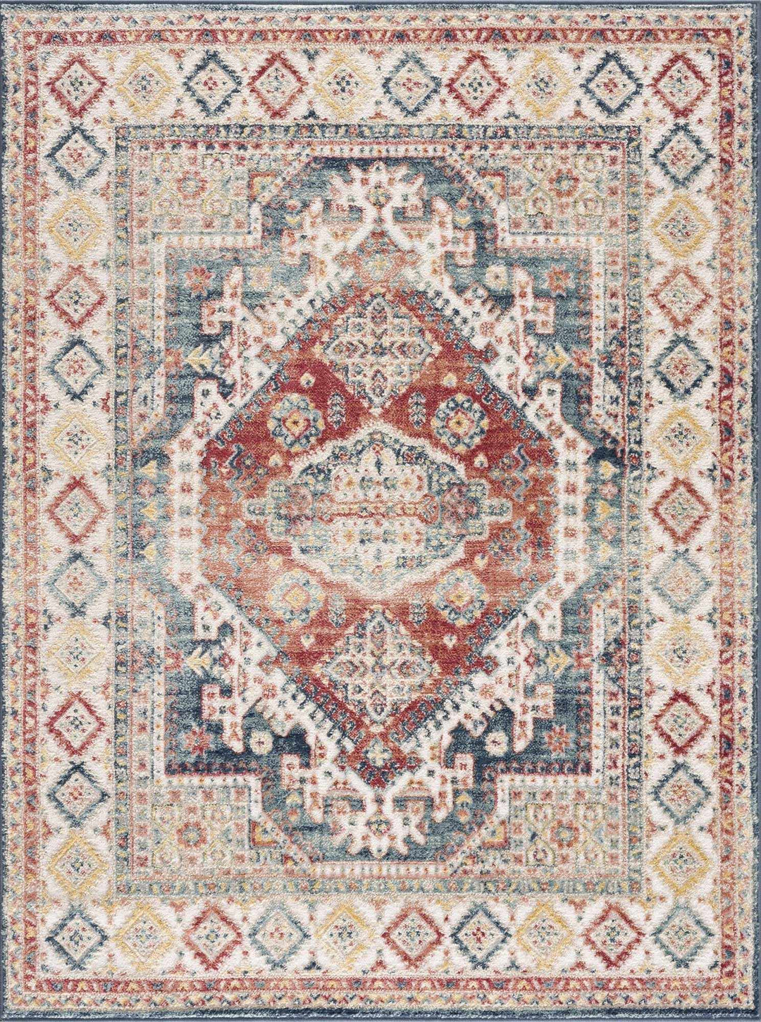 Vintage Style Rust, Charcoal and Ivory Traditional Heriz area rug - The Rug Decor