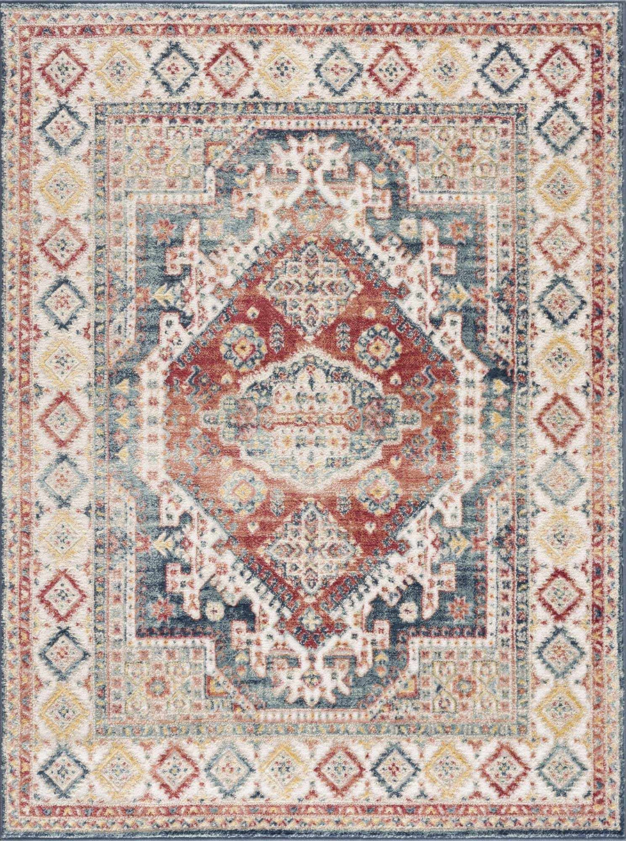 Vintage Style Rust, Charcoal and Ivory Traditional Heriz area rug - The Rug Decor