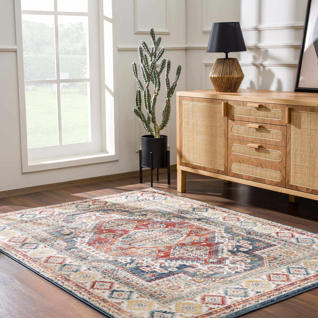Vintage Style Rust, Charcoal and Ivory Traditional Heriz area rug - The Rug Decor